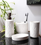 Hymmah Bathroom Accessories Set,Toothbrush Holder,Farmhouse Decor,4 Pcs Resin Gift Apartment Necessities, Contain Toothbrush Cup