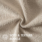 MIULEE Neutral Throw Pillow Cover 24x24 Inch Textured Boucle Accent Case - Soft Polyester for Sofa, Chair, Bedroom, Living Room Decor