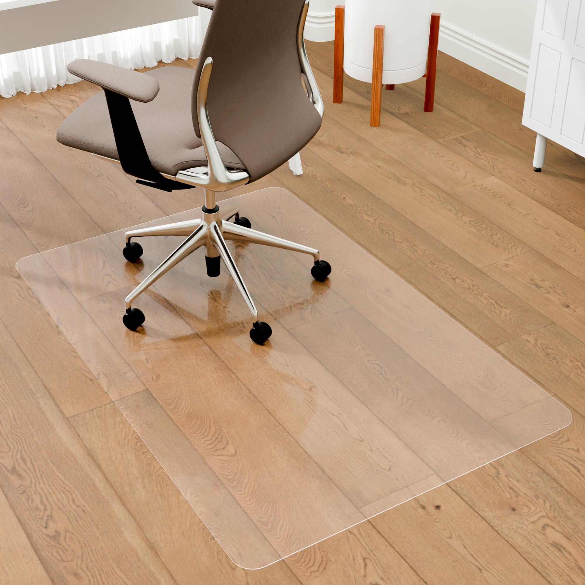 100Pointone Office Chair Mat For Hardwood Floor, 53' X 45' Clear Desk Chair Mat For Hard Floors, Easy Glide Computer Chair Flo