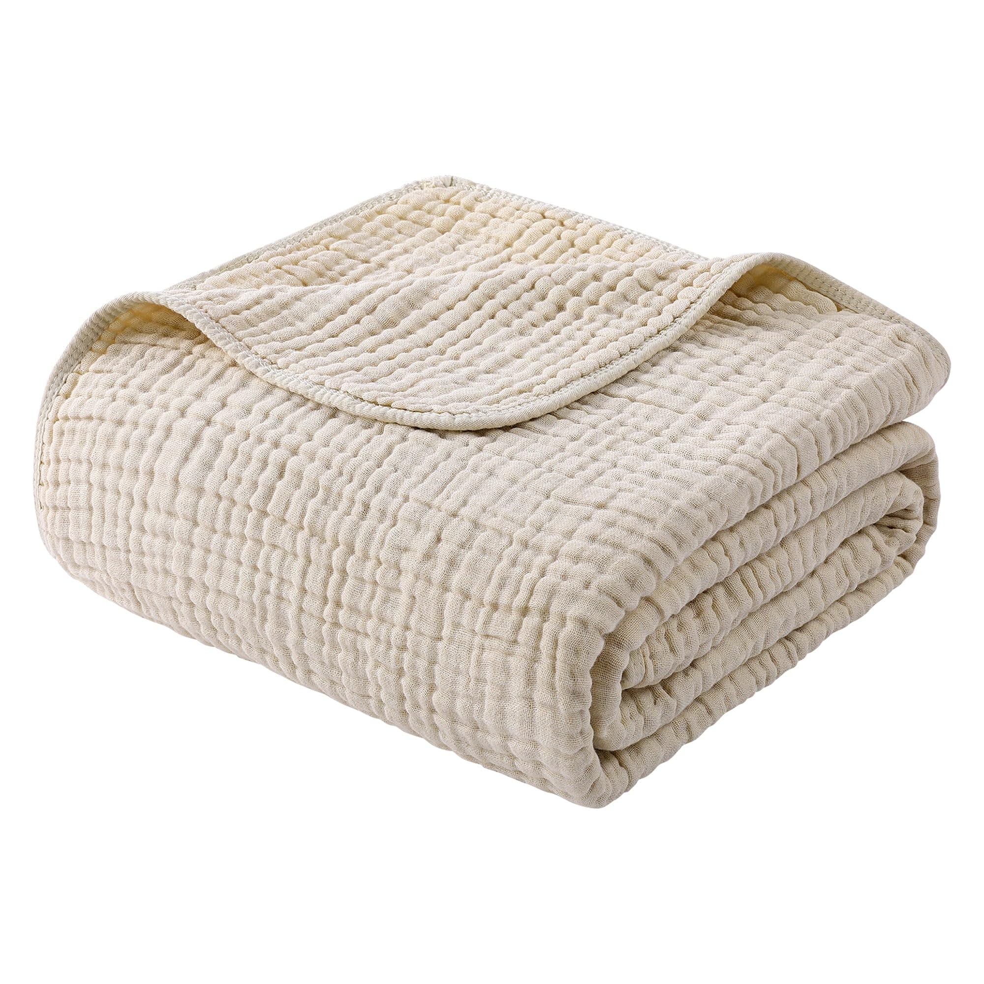 Yoofoss Muslin Blanket 100% Cotton Summer Blanket Large Twin Size 60' X 80' For Bed Couch 6-Layer Gauze Blanket For Adults Lig
