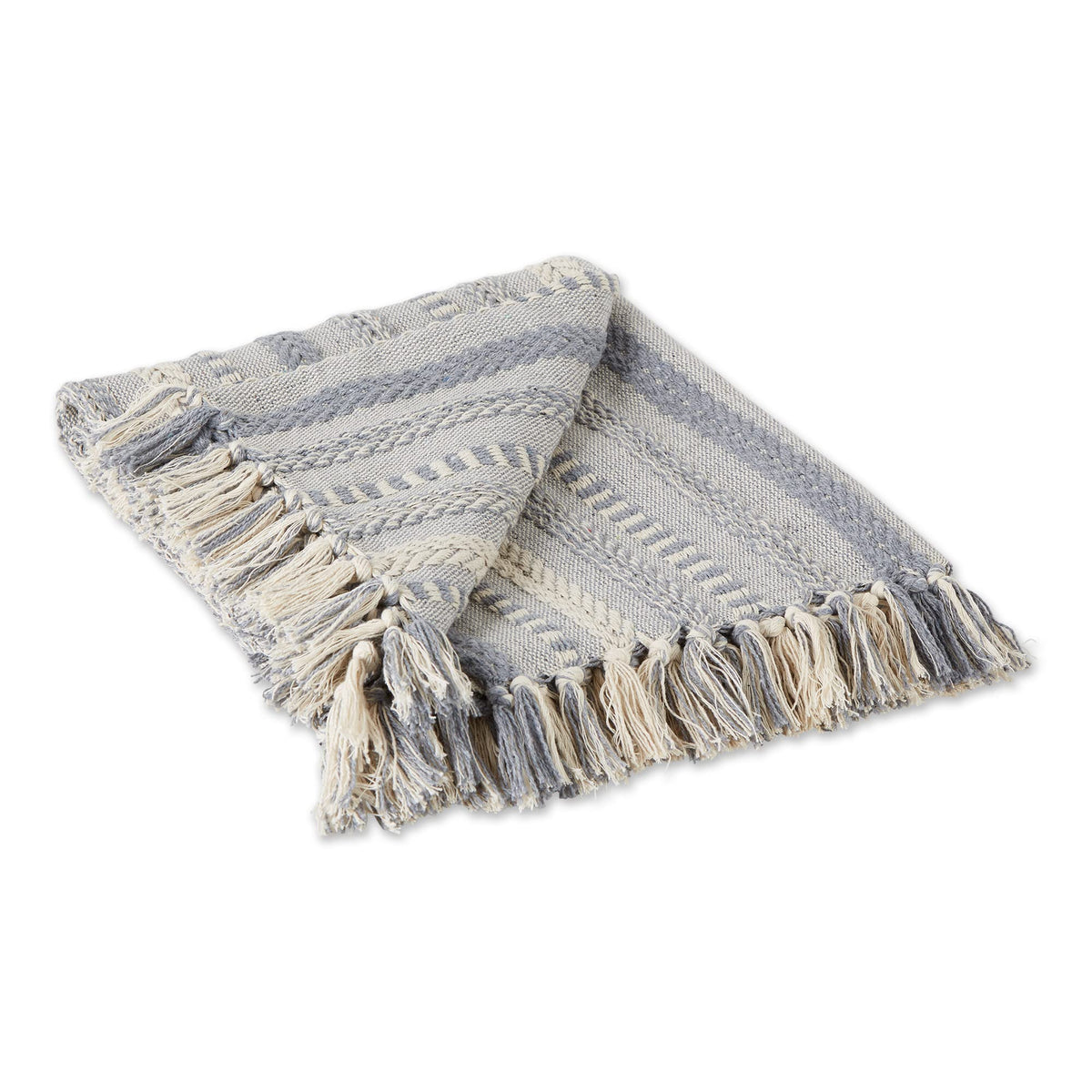 Dii Braided Striped Throw, 50X60, Gray