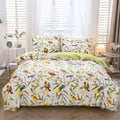 Urbonur 3 Pieces King Size Duvet Cover Set, 100% Cotton Percale Duvet Covers, Soft Breathable Smooth Comforter Cover Green Leave