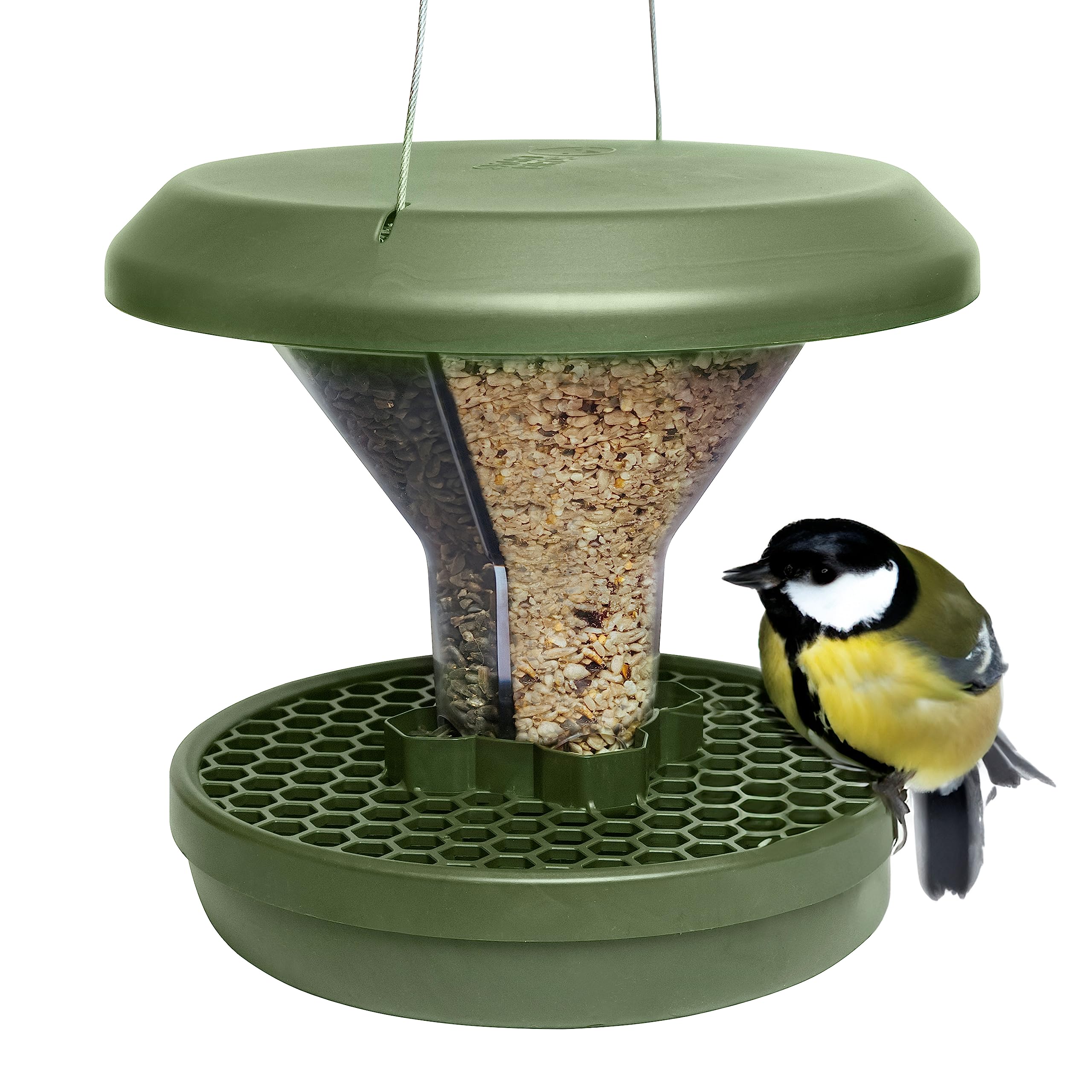 Swissinno Bird Feeder Davos Smart Birds. Feed Birds, Not Mice & Rodents! Robust & Reliable For Hanging. Dual Food Chambers. Made