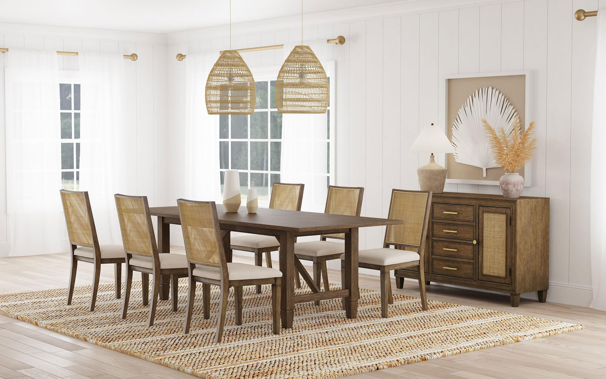 Coaster Home Furnishings Matisse 7-Piece Rectangular Dining Table Set Light Brown