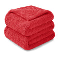 Exclusivo Mezcla Red Fleece Blanket For Couch, Soft And Cozy Queen Blankets For Women, Suitable For All Seasons, 90X90 Inches
