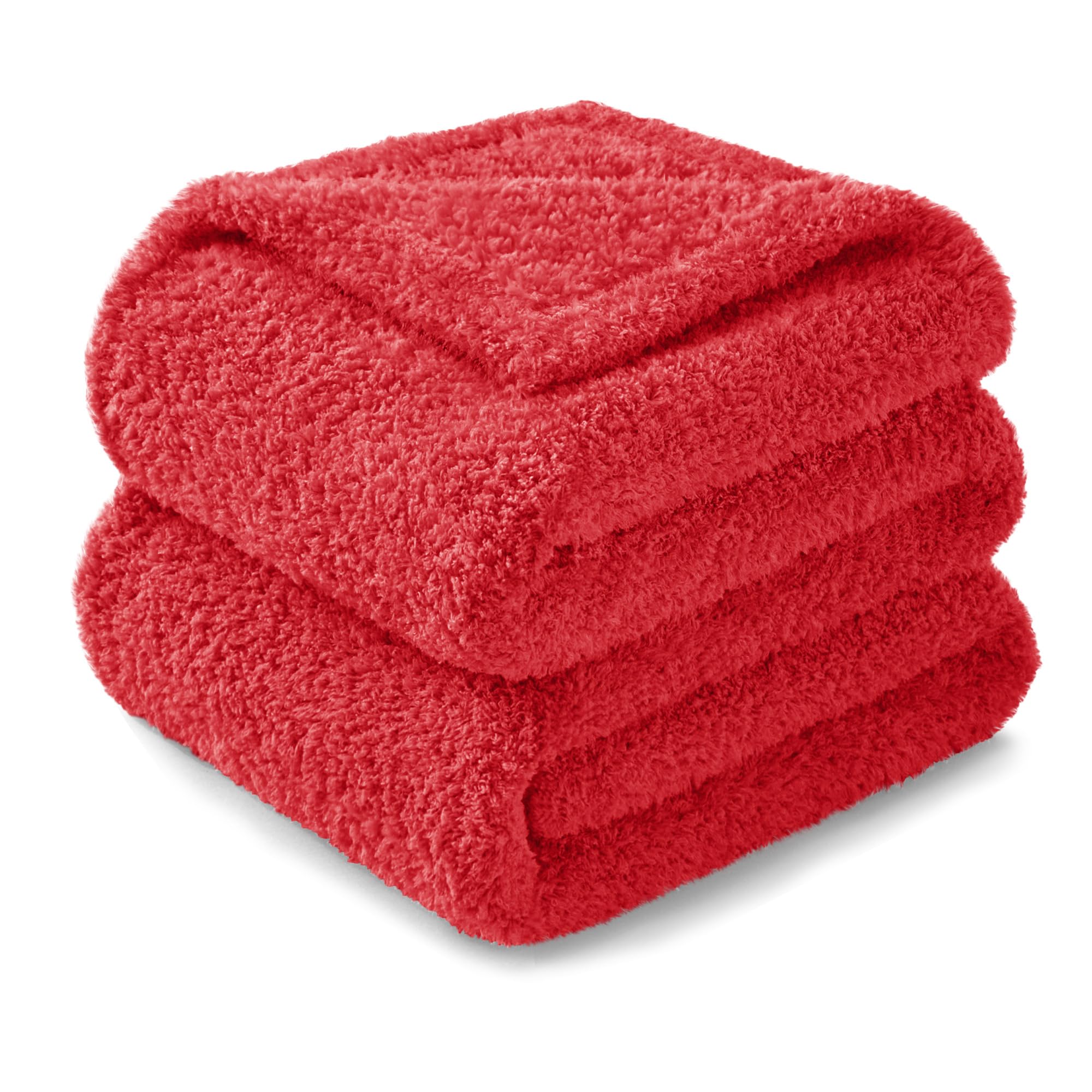 Exclusivo Mezcla Red Fleece Blanket For Couch, Soft And Cozy King Blankets For Women, Suitable For All Seasons, 90X104 Inches