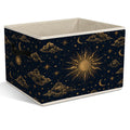Yorhifa Dark Academia Sun and Moon Storage Bins with Handles, Mystical Celestial Collapsible Laundry Basket Organizer for Bathro