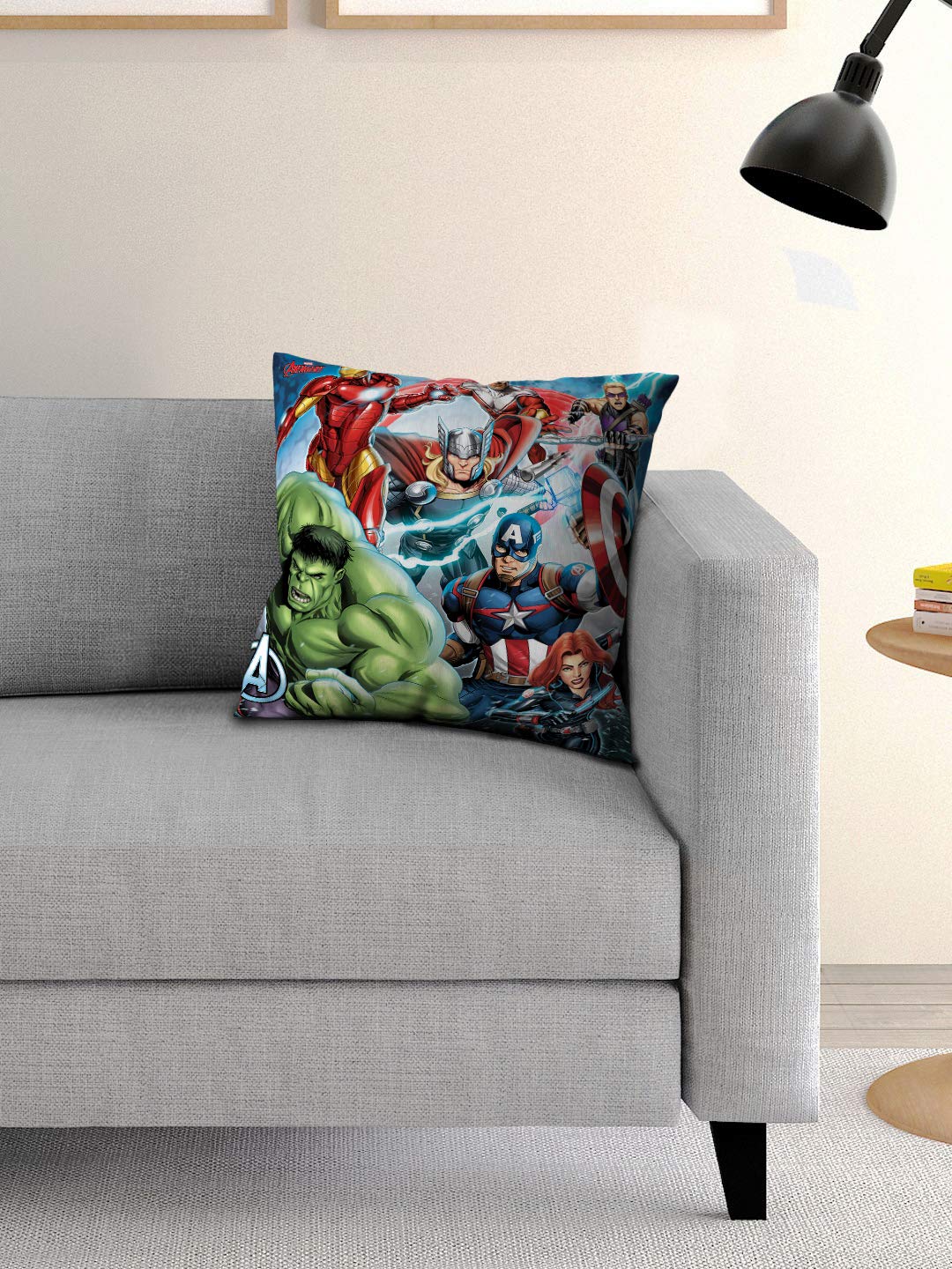 Athom Living Polyester Marvel Avengers Cushion Cover (40X40 Cm)