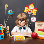 Crawprop 45Pcs Back To School Party Photo Booth Props Supplies First Day Of School Party Decoration