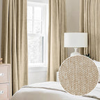 Full Blackout Rustic Curtains For Bedroom, Brown, Vintage Burlap Linen Textured Privacy Window Treatment Light Blocking Energy E