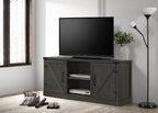 Lilola Home Salma Dark Gray 58" Wide TV Stand with 2 Open Shelves and 2 Cabinets