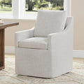 Kislot Upholstered Dining Chair With Casters Easy Assembly Side Deskchair With Rollers For Diningroom Living Room,Linen,1 Box