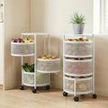 Dailora Metal MultiPurpose Trolley Kitchen Storage Organizer Rack Stand With 360 Wheels | 4 Layer Square Design | Kitchen Acces