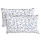 Elegant Comfort Ultra Soft Set Of 2 Floral Print Pillowcases - 1500 Premium Hotel Quality Microfiber, Soft And Smooth Envelope Closure 2-Piece Pillow Covers - King, Paisley Indigo