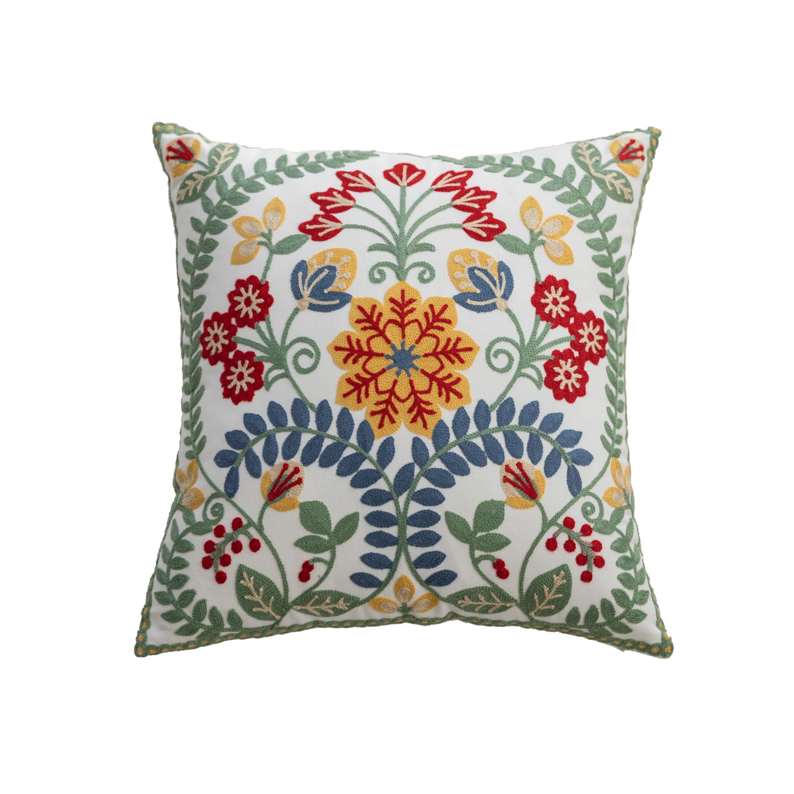 Yicabinet Pack Of 2 Throw Pillow Covers,Embroidered Pillow Case Soft Square Decorative Pillowcases For Home Sofa Couch 18X18 Inc