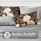 Exq Home Satin Pillowcase For Hair And Skin Queen - Printed Vintage Flowers Silk Pillowcase 2 Pack 20X30 Inches - Satin Pillow C