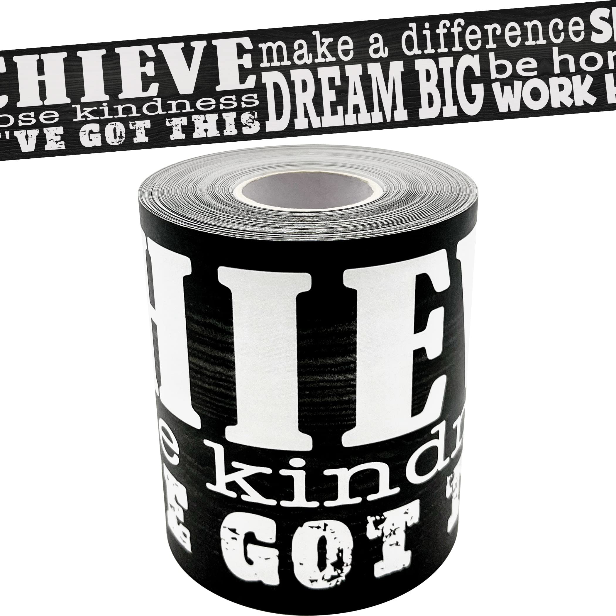 Teacher Created Resources Modern Farmhouse Positive Sayings Straight Rolled Border Trim (Tcr8913),Black/White