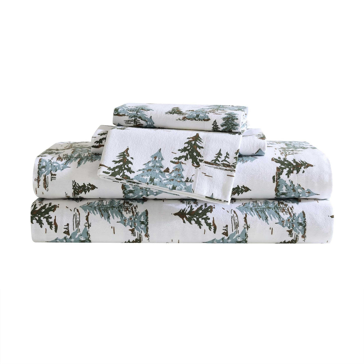 Eddie Bauer - Queen Sheets, Cotton Flannel Bedding Set, Brushed For Extra Softness, Cozy Home Decor, Oeko-Tex Certified (Snowy P