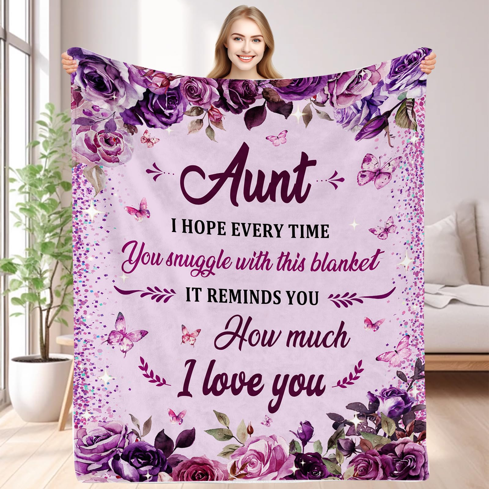 Tucvhox Aunt Gifts - To My Aunt Gifts Blanket, Aunt Gifts For Birthday, Gifts For Aunts, Gifts For Aunts From Niece, Auntie Gift
