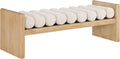 Meridian Furniture 179Cream Waverly Collection Modern | Contemporary Bench With Solid Wood Rich Natural Finish, Luxurious Cream