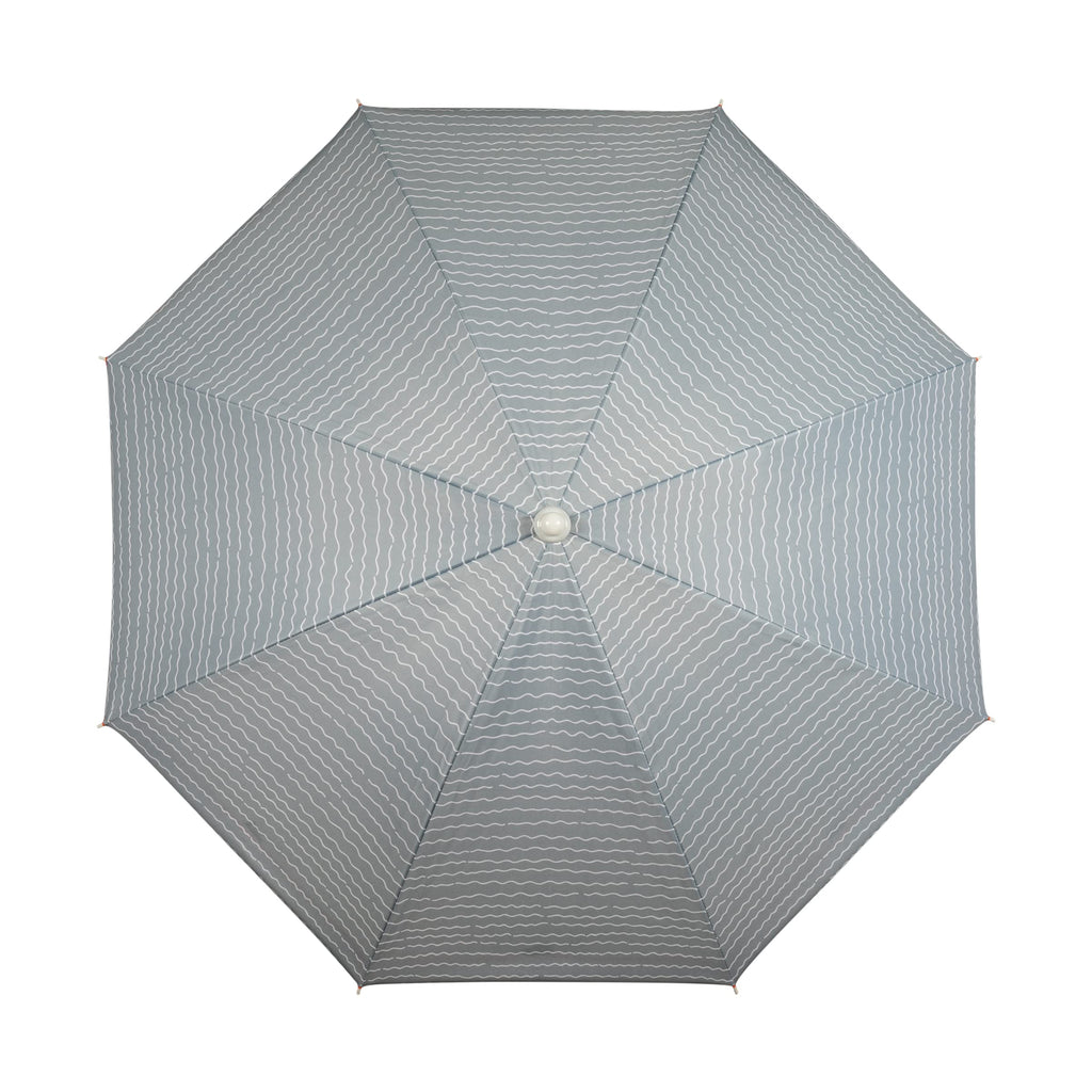 Oniva - A Picnic Time Brand Outdoor Canopy Sunshade Beach Umbrella 5.5' - Small Patio Umbrella - Beach Chair Umbrella, (Wave Break Gray Pattern)