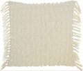 HomeRoots Grey Cotton Tassel Detailed White Throw Pillow