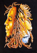 Third Eye Export Decorative Bob Marley Lion Face Black Tapestry Wall Decor/Ethnic Wall Hanging Art/Hippie Wall Art/Boho Poster
