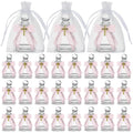 Chuangdi 24 Set Holy water Bottles Catholic Clear Holy water Container 50ml Christian Glass Bottle with 24 Cross Lapel Pin and L