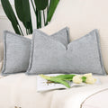 Madizz Chenille Velvet Throw Pillow Covers With Flange Set Of 2 Super Soft Boho Textured Pillow Covers Decorative Throw Pillowca