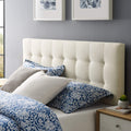 Modway Lily Tufted Linen Fabric Upholstered Full Headboard in Ivory