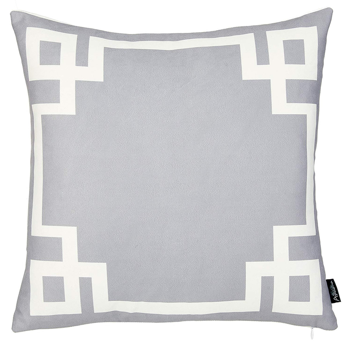 HomeRoots Multi Polyester 18'x18'Grey and White Geometric Decorative Throw Pillow Cover