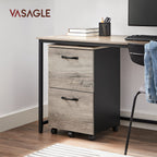 Vasagle 2-Drawer File Cabinet, Filing Cabinet For Home Office, Small Rolling File Cabinet, Printer Stand, For A4, Letter-Size Files, Hanging File Folders, Modern Style, Greige And Black Uofc040B02