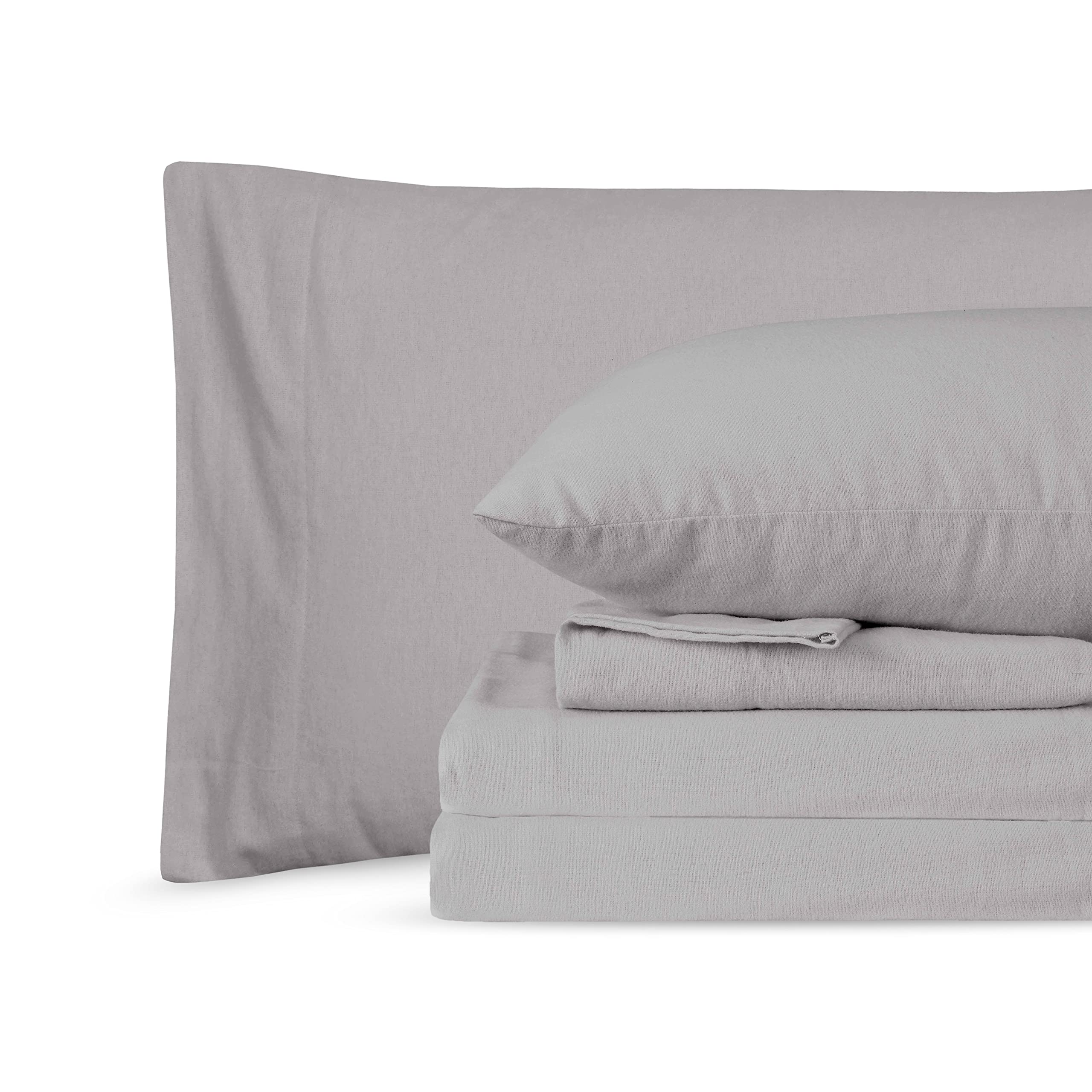 Sleepdown 100% Cotton Flannel Sheets Twin - Super Soft, Heavyweight, Double Brushed, Anti-Pill Flannel Twin Sheets - 16'' Deep P