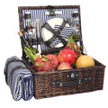HYBDAMAI Picnic Basket for 4 Persons with Waterproof Picnic Blanket and Insulated Cooler, Large Wicker Picnic Basket for Camping