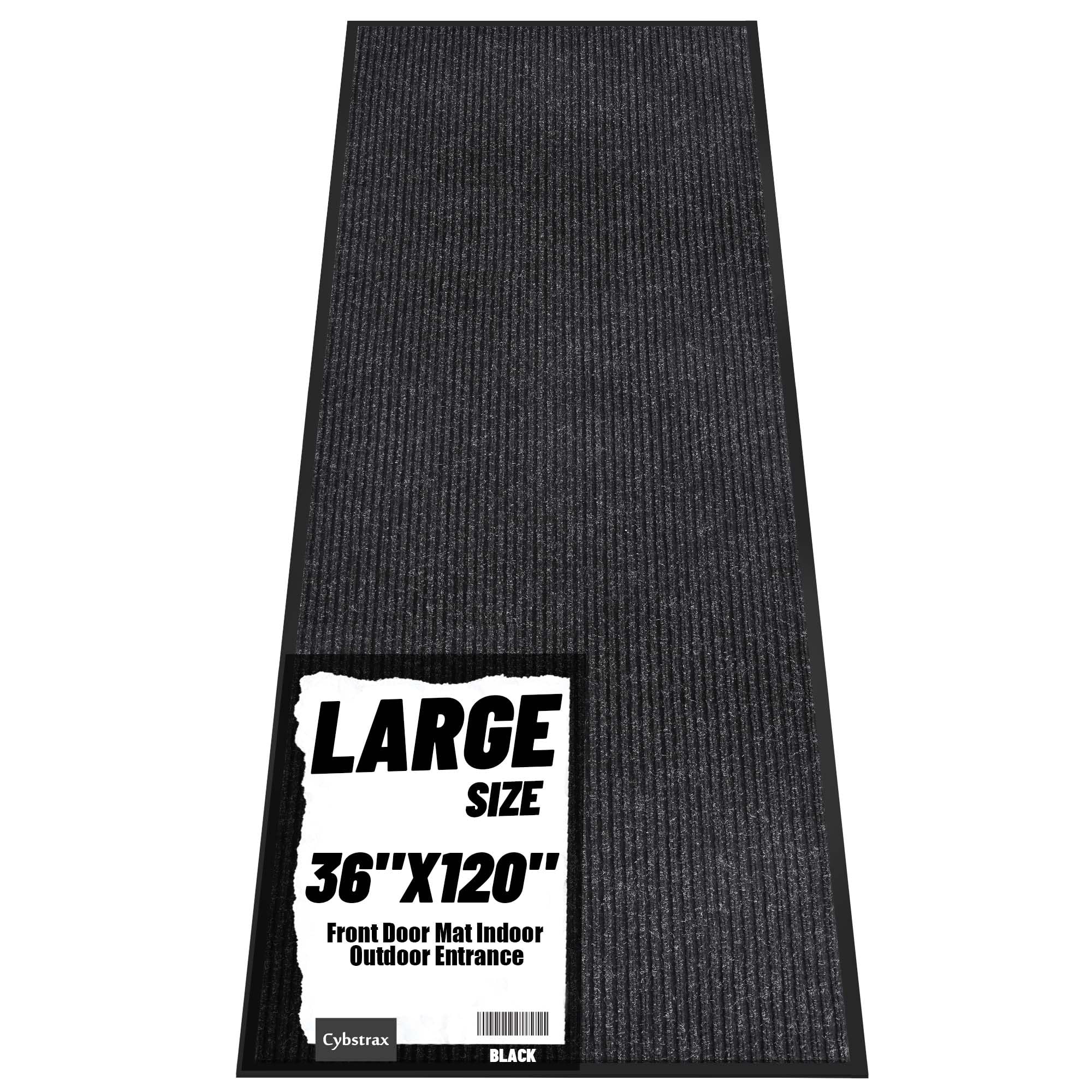Front Door Mat Indoor Outdoor Entrance, 36 x 120 All-Season Heavy Duty Waterproof Doormat, Non-Slip Absorbent Entryway Mat, Easy