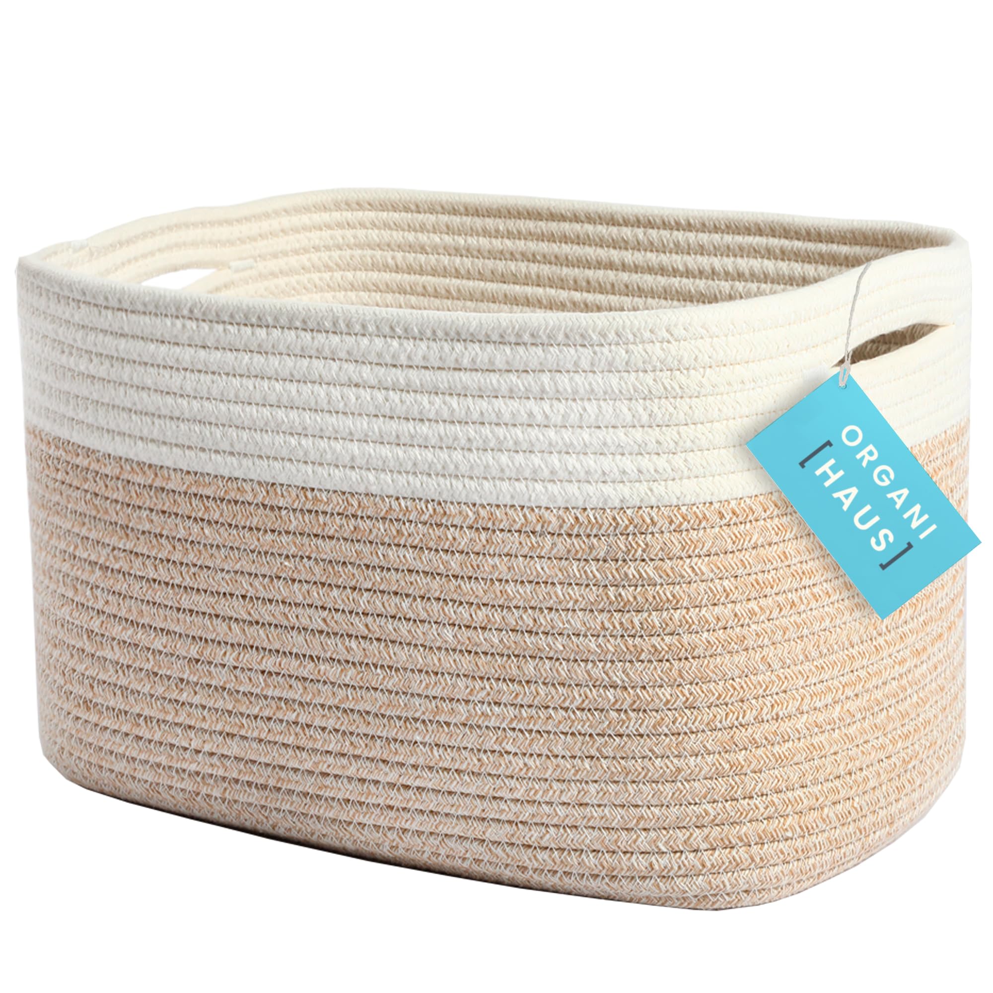 Organihaus Toy Storage Bins | Nursery Storage Basket | Towel Baskets For Bathroom | Woven Baskets For Storage | Decorative Baske