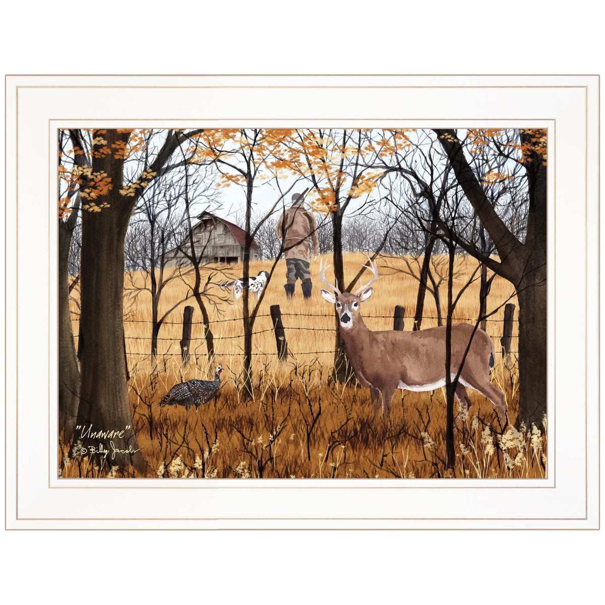 Unaware 1 White Framed Print Wall Art