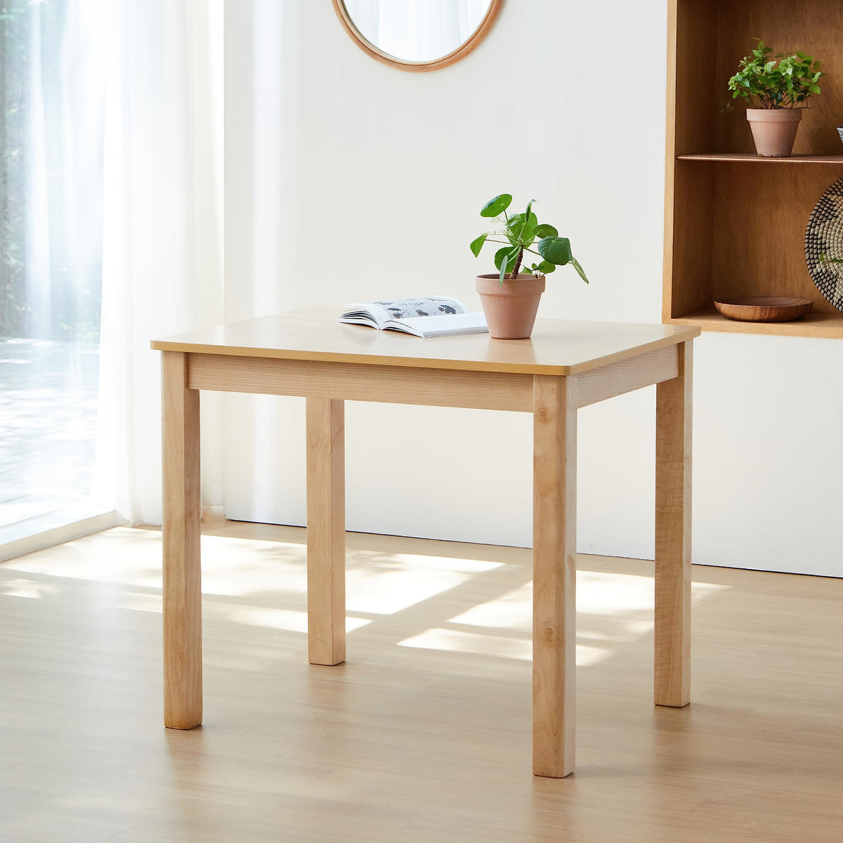 Livinia Cabin 33.5' Wooden Dining Table/Small Rectangular Modern Farmhouse Solid Wood Kitchen Table Desk (Natural)