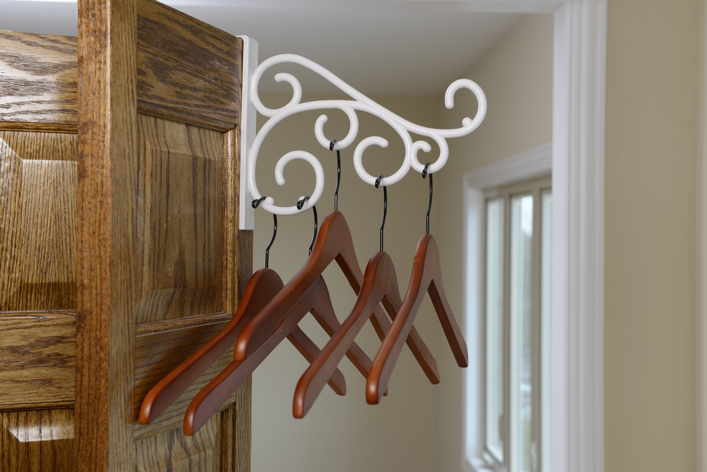 Scroll - Over the door hanger holder: White