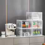 Lxlxxl Storage Bins With Lids, 6 Sets 115 Qt Hard Plastic Storage Containers With Magnetic Acrylic Clear Door, Stackable Storage