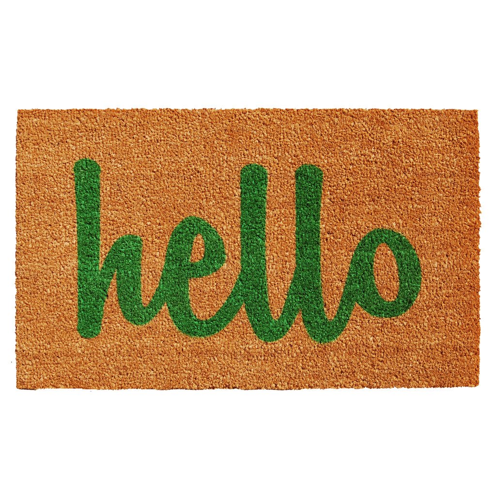 Calloway Mills 100381729Ngs Script Hello Doormat, 17' X 29', Natural/Green
