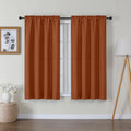 Lecloud Bessie Orange Curtains 54 Inch Length 2 Panels Set, Light Filtering Curtains Faux Linen Textured Drapes for Bedroom Livi