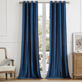 Bulbul Navy Blue 2 Panels Velvet Curtains 72 Inch Length- Living Room Blackout Window Drapes Curtains Thermal Insulated Room Dar