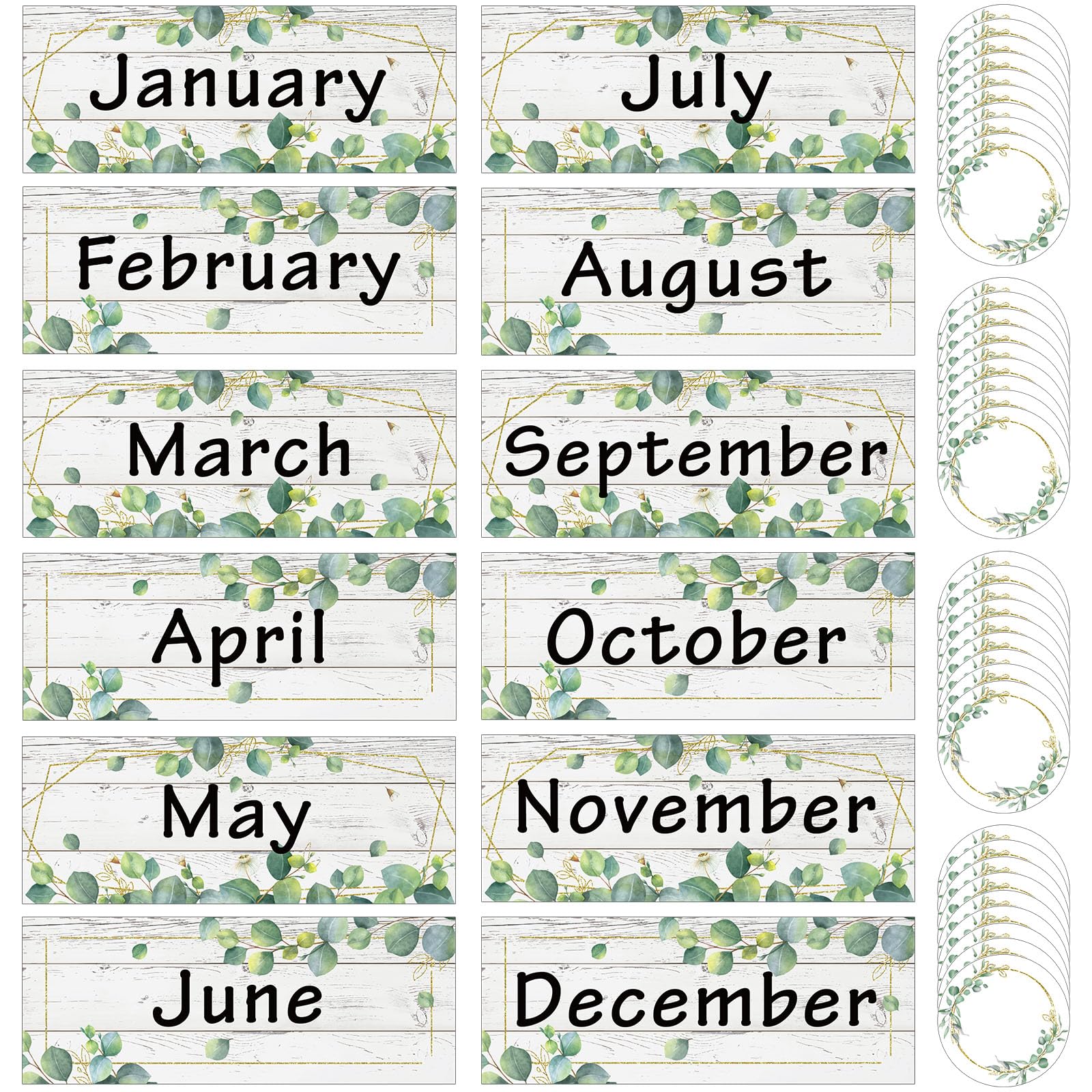 Zonon 48 Pieces Holiday Monthly Headliners Set 12 Months Of The Year Headers Seasonal Monthly Bulletin Board Borders With 36 Rou