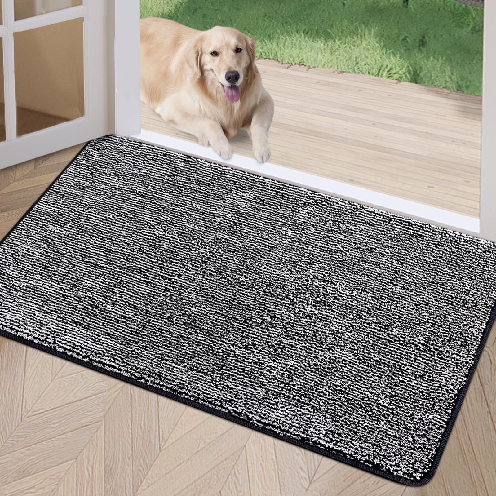 Refetone Indoor Doormat, Front Door Mat 32'X40' Absorbent Rubber Backing Non Slip Back Door Mats, Washable Low-Profile Inside