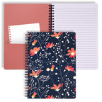 Steel Mill & Co Cute Mini Spiral Notebook, 8.25' X 6.25' Journal With Durable Hardcover And 160 Lined Pages, Floral Vines