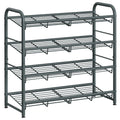 Songmics Shoe Rack, 4 Tier Shoe Organizer For Closet, Holds Up To 16 Pairs Of Shoes, Shoe Rack For Front Door Entrance, Metal Shoe Shelf With Adjustable Tilt Angle, For Entryway, Garage, Grey