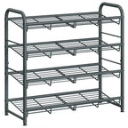 Songmics Shoe Rack, 4 Tier Shoe Organizer For Closet, Holds Up To 16 Pairs Of Shoes, Shoe Rack For Front Door Entrance, Metal Shoe Shelf With Adjustable Tilt Angle, For Entryway, Garage, Grey