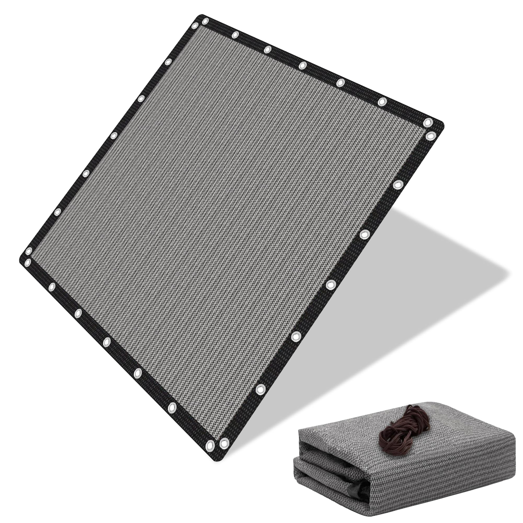 90% Shade Cloth Sun Shade Fabric For Patio Garden Pergola Shade Cover Canopy With Gromments (Grey, 8X12 Ft)