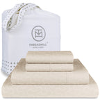 Threadmill 100% Cotton Sheets for King Size Bed | Damask Sateen All-Season 500Thread Count 4 Pc King Bed Sheets Set | Soft, Brea